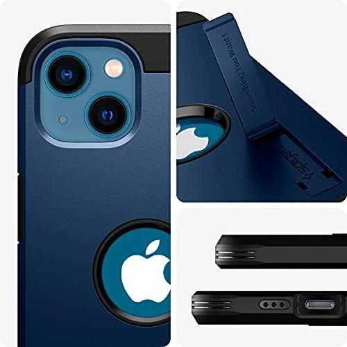 Dėklas Spigen Tough Armor, skirtas iPhone 13, mėlynas