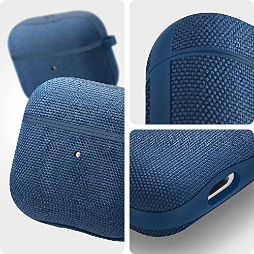 Tamsiai mėlynos spalvos „Spigen Urban Fit“ apsauginis dėklas, skirtas Apple AirPods 3