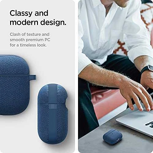 Tamsiai mėlynos spalvos „Spigen Urban Fit“ apsauginis dėklas, skirtas Apple AirPods 3
