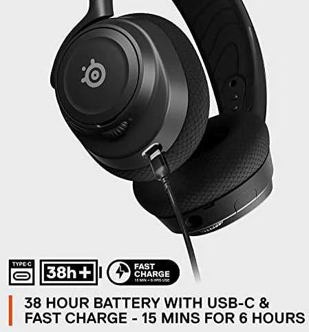 Belaidės žaidimų ausinės SteelSeries Arctis Nova 7, Juodos spalvos