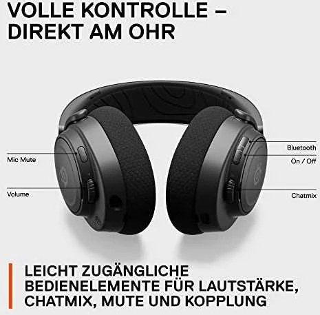 Belaidės žaidimų ausinės SteelSeries Arctis Nova 7, Juodos spalvos