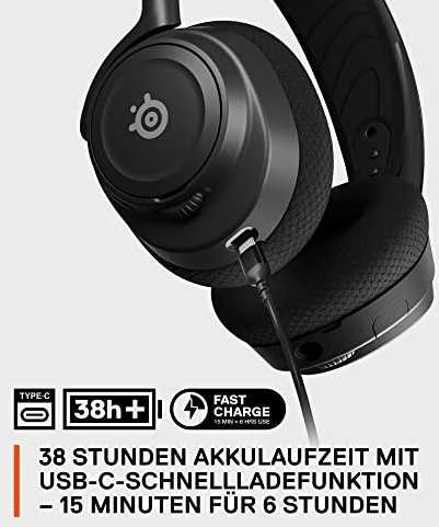 Belaidės žaidimų ausinės SteelSeries Arctis Nova 7, Juodos spalvos