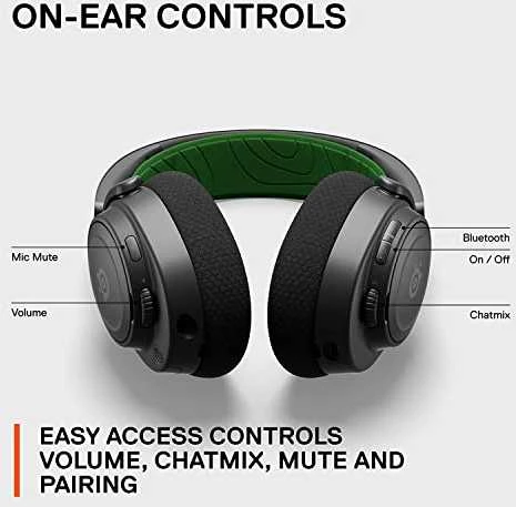 Belaidės ausinės su mikrofonu SteelSeries Arctis Nova 7X Over-Ear, Juodos/Žalios spalvos