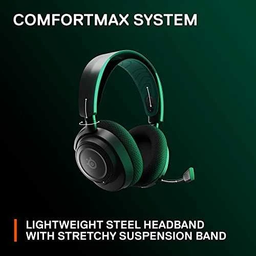 Belaidės ausinės su mikrofonu SteelSeries Arctis Nova 7X Over-Ear, Juodos/Žalios spalvos
