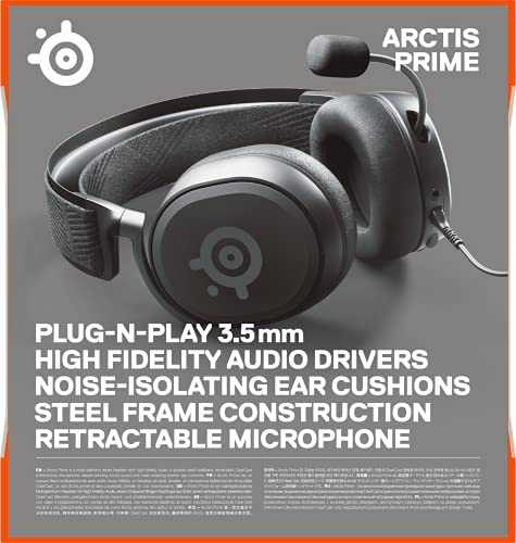 Žaidimų ausinės SteelSeries Arctis Prime, Juodos spalvos
