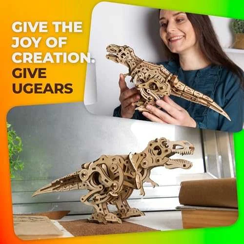 Tyrannosaurus Rex - mechaninis surinkimo modelis - fanera - 249 elementai - Ugearsmodels