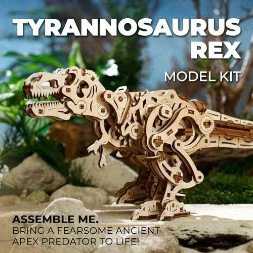 Tyrannosaurus Rex - mechaninis surinkimo modelis - fanera - 249 elementai - Ugearsmodels