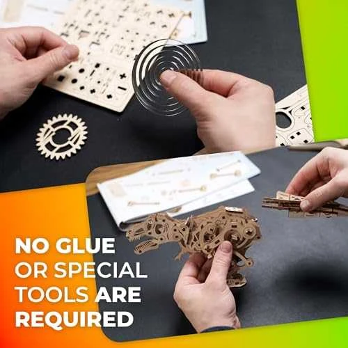Tyrannosaurus Rex - mechaninis surinkimo modelis - fanera - 249 elementai - Ugearsmodels