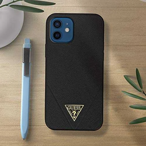 Telefono dėklas Guess GUHCP12MVSATMLBK Saffiano V Stitch Apple iPhone 12 / 12 Pro, juodas