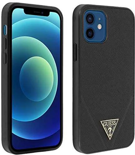 Telefono dėklas Guess GUHCP12MVSATMLBK Saffiano V Stitch Apple iPhone 12 / 12 Pro, juodas