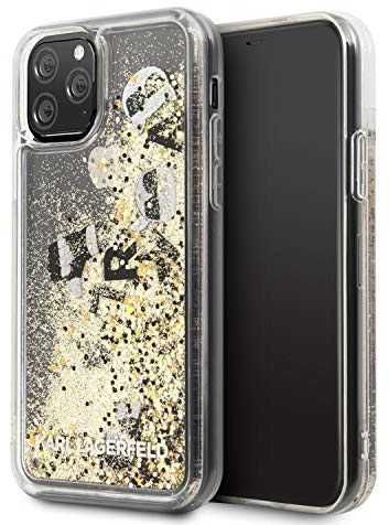 Telefono dėklas Karl Lagerfeld KLHCN58ROGO iPhone 11 Pro juodas & auksinis hard case Glitter