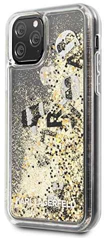 Telefono dėklas Karl Lagerfeld KLHCN58ROGO iPhone 11 Pro juodas & auksinis hard case Glitter
