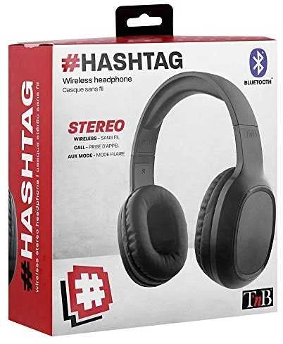 TnB Belaidės Bluetooth ausinės "Hashtag", juodos