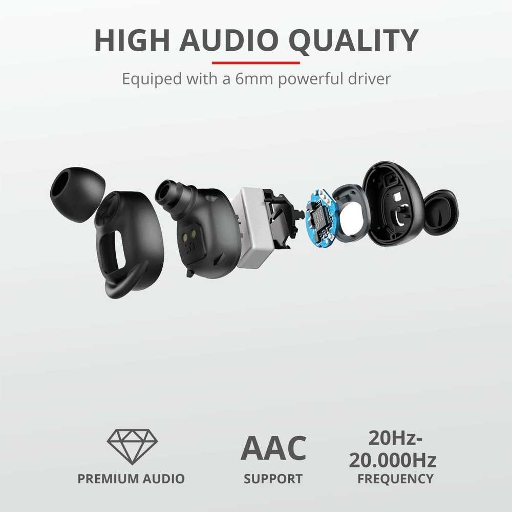 Belaidės TWS Ausinės Trust Duet XP Bluetooth, 23256