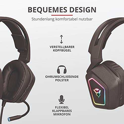 Žaidimų ausinės Trust GXT 450 Blizz RGB 7.1 Surround, 23191