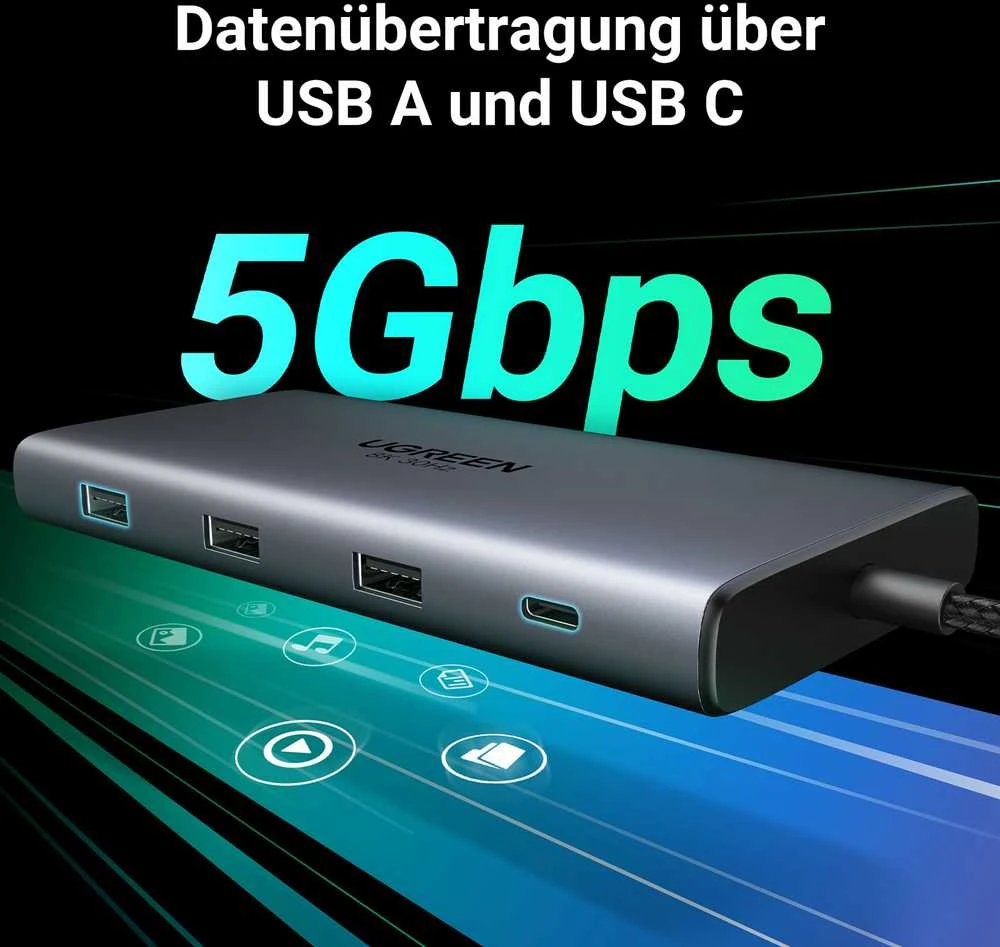 UGREEN "Revodok Pro 210" USB C prijungimo stotelė