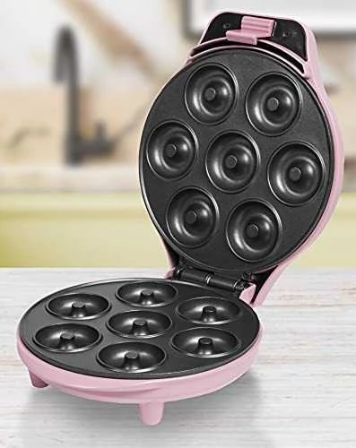 Vaflinė Spurgų kepimo aparatas Bestron Sweet Dreams ADM218SDP, 7 mini spurgoms, rožinis