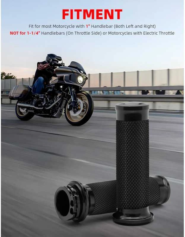 1" 25mm motociklo rankenos, skirtos Harley, Sportster, Touring, Honda, Kawasaki, Suzuki, Yamaha, Bobber Chopper