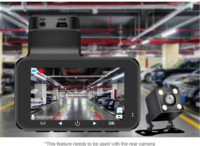 1080p FHD DVR automobilių vaizdo įrašymo įrenginys