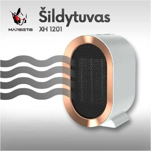 1200W mini nešiojamas stalinis šildytuvas biurui, namams (baltas)