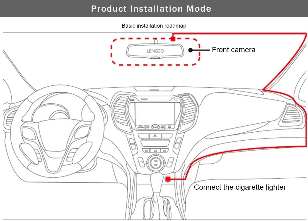 3 kamerų automobilio DVR 1080P vaizdo registratorius