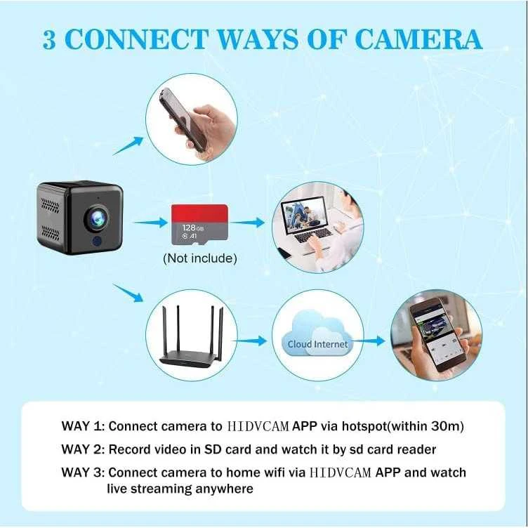 4k HD WiFi mini šnipinėjimo kamera