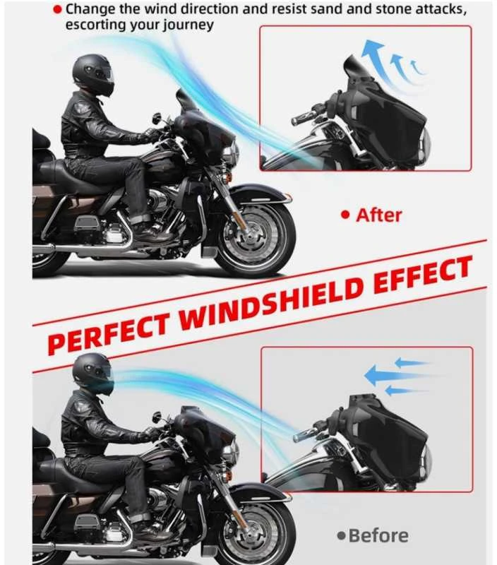 6 colių priekinis stiklas, skirtas „Harley Davidson Touring Street Glide“ 1996–2018 m.
