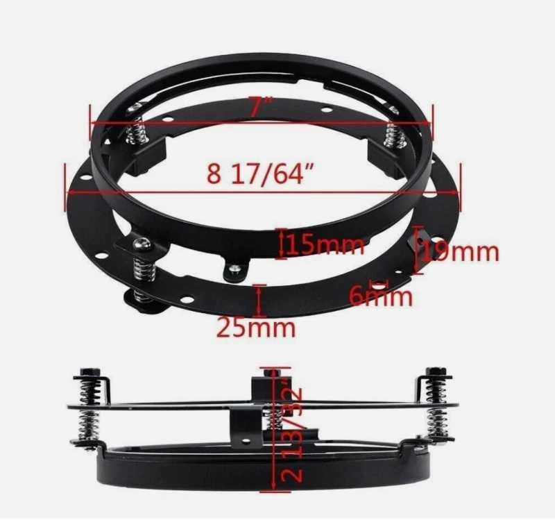 7 colių LED priekinių žibintų tvirtinimo kronšteinas, apvalus, skirtas Harley Jeep Wrangler