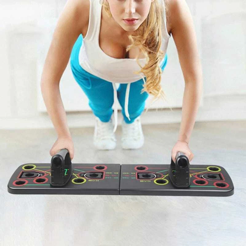 9 in 1 „Push Up Rack“ atramos stovas su pasipriešinimo juostomis