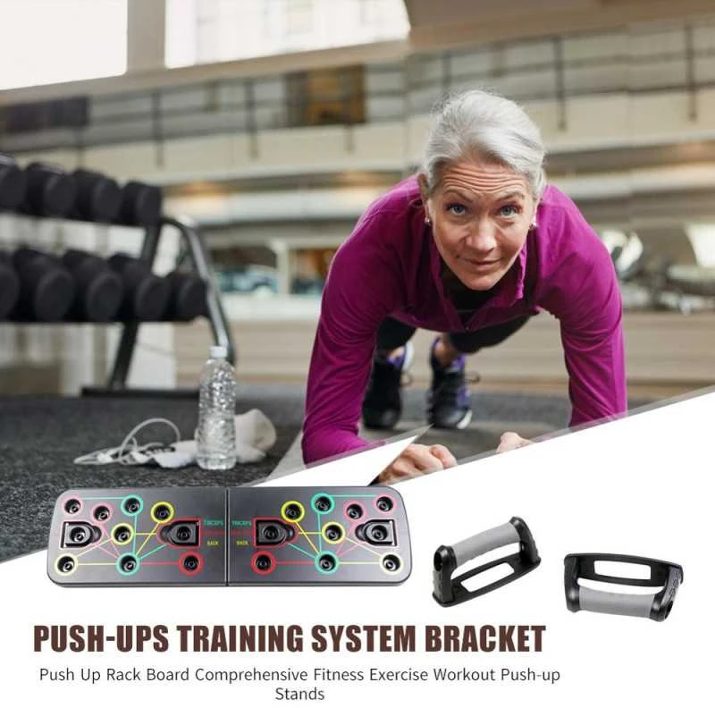 9 in 1 „Push Up Rack“ atramos stovas su pasipriešinimo juostomis