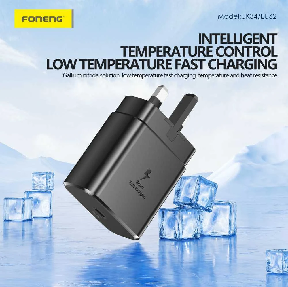 Foneng EU62 USB-C 45W maitinimo įkroviklis (juodas)