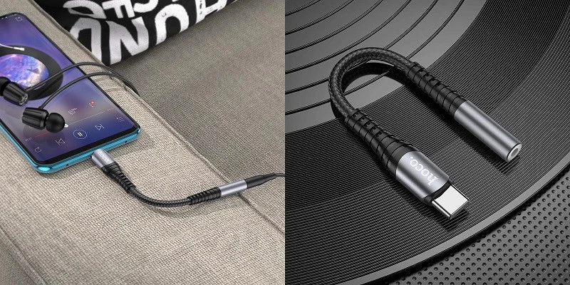 Audio adapteris Hoco LS33 Type-C to 3.5mm pilkas