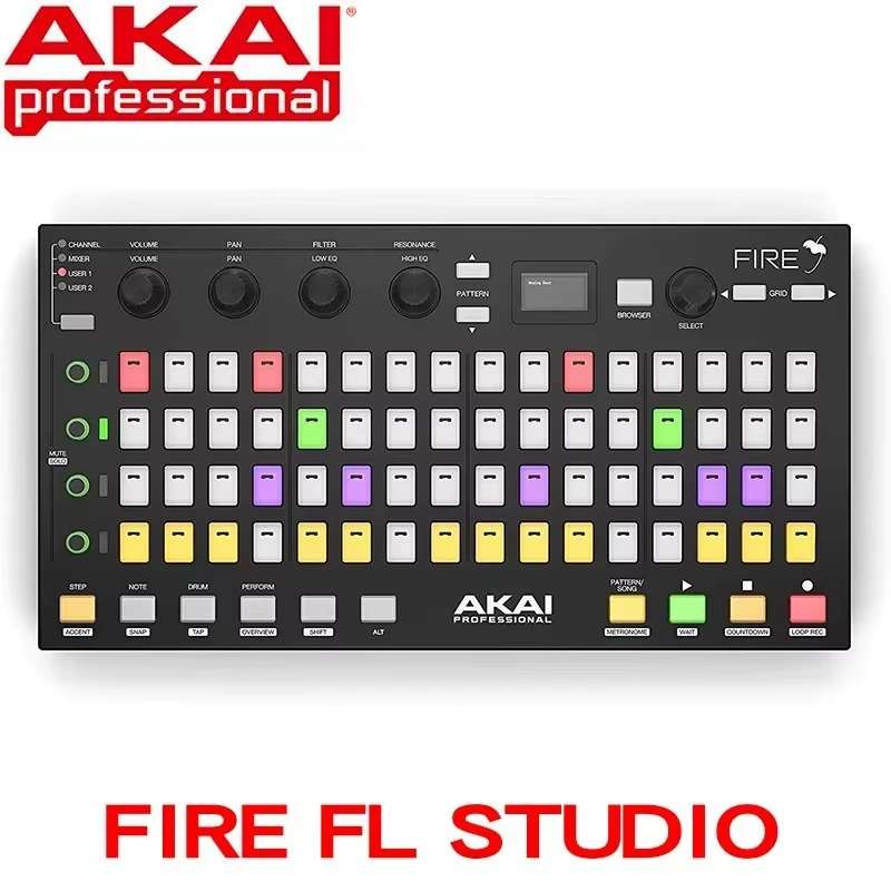 Akai Professional Fire – FL Studio Performance Controller su 4×16 RGB pad matrica, OLED ekranu ir MIDI valdymu