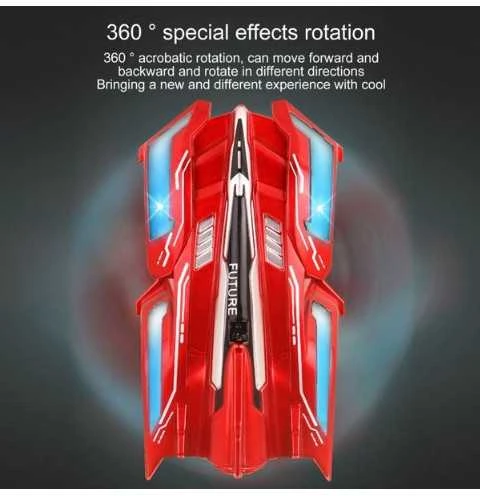 Anti Gravity Lubinis laipiojantis automobilis, elektrinis 360, besisukantis kaskadininkas RC automobilis, raudonas