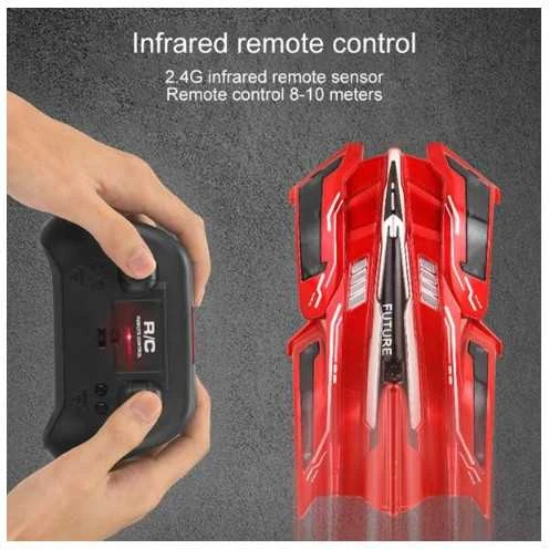 Anti Gravity Lubinis laipiojantis automobilis, elektrinis 360, besisukantis kaskadininkas RC automobilis, raudonas