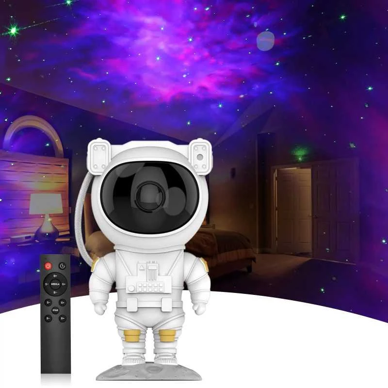 Astronauto žvaigždžių projektorius su nuotolinio valdymo pulteliu