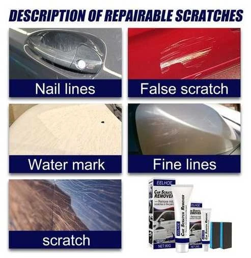 Automobilio įbrėžimų tipų paaiškinimo schema