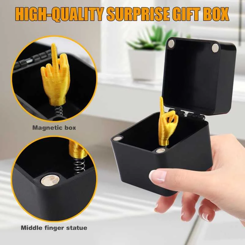 Pop-Up "Middle Finger" Gift Box – Funny Surprise Box with a Pop-Up Middle Finger