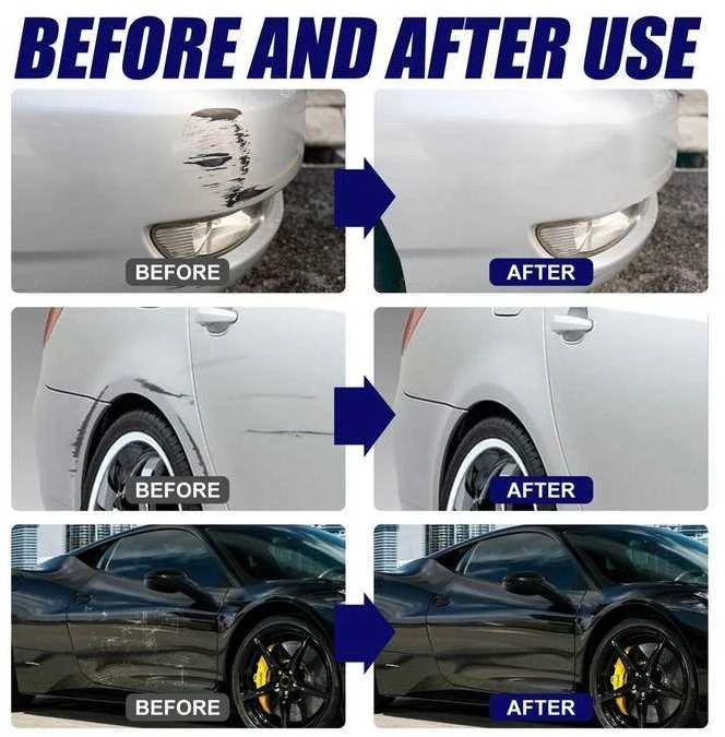 Automobilio įbrėžimų šalintojas – prieš ir po rezultatai