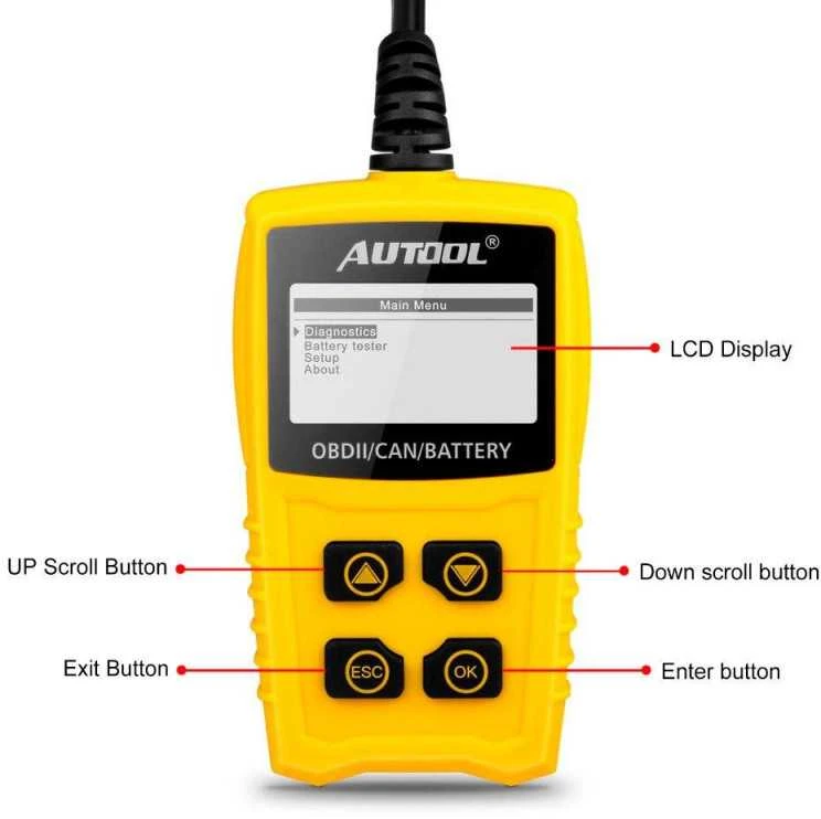 AUTOOL CS 330 Automobilio OBDII kodų skaitytuvas