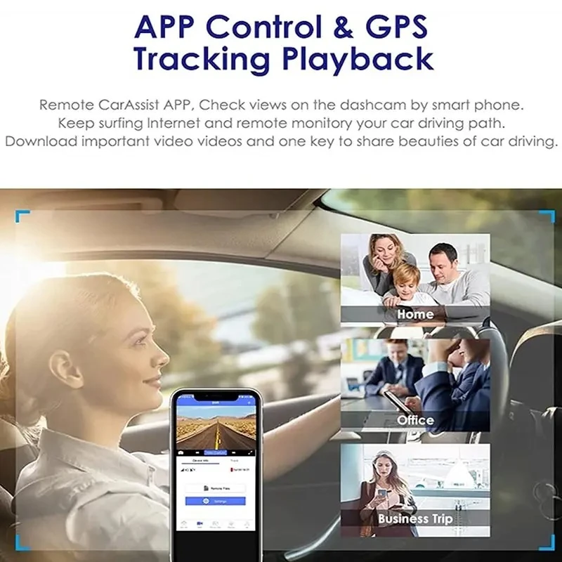 AZDOME C9 Pro 4G LTE tiesioginio vaizdo, 1080P dvigubos kameros GPS sekimas Wifi 24 valandų DVR vaizdo registratorius