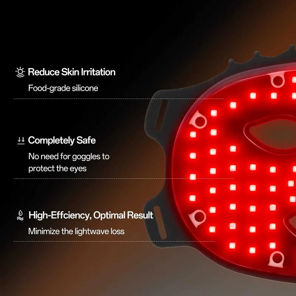 BAR OF BEAUTY LED šviesos terapijos kaukė veidui LED Facial Mask Juodas