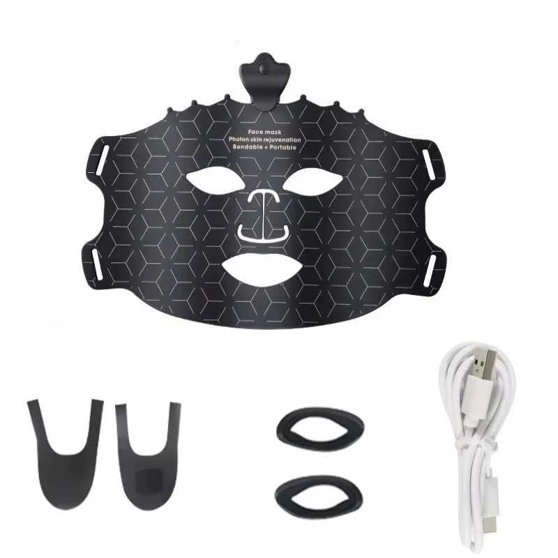 BAR OF BEAUTY LED šviesos terapijos kaukė veidui LED Facial Mask Juodas