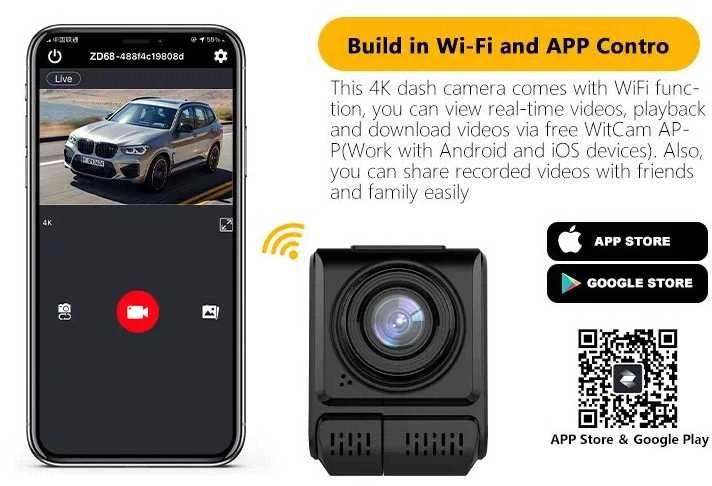 BEPOCAM ZD68 Automobilinis vaizdo registratorius 4K+1080P
