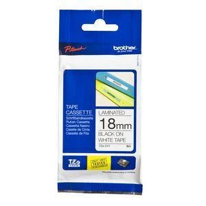 Brother | TZ-241 Laminated Tape | Juodas on Baltas | TZe | 8 m | 1.8 cm