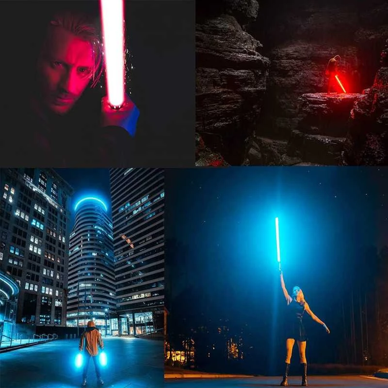 Cosplay lazerinis kardas 75 cm RGB – Metalinė rankena, 7 spalvos, garsas ir šviesos efektai