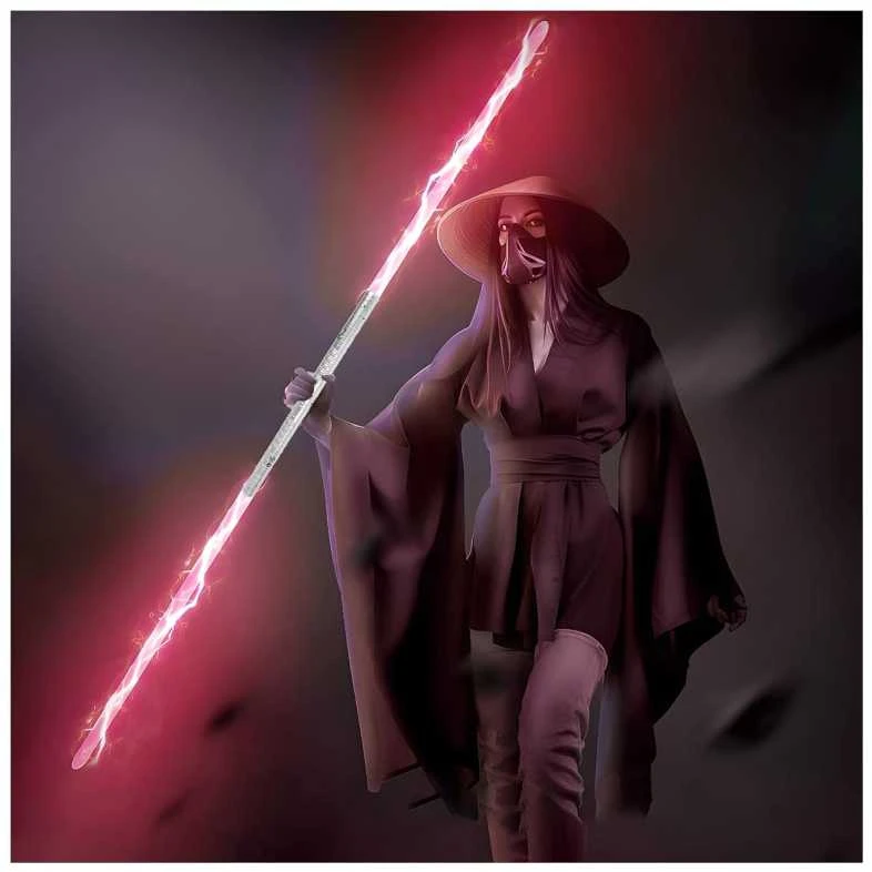 Cosplay lazerinis kardas 75 cm RGB – Metalinė rankena, 7 spalvos, garsas ir šviesos efektai