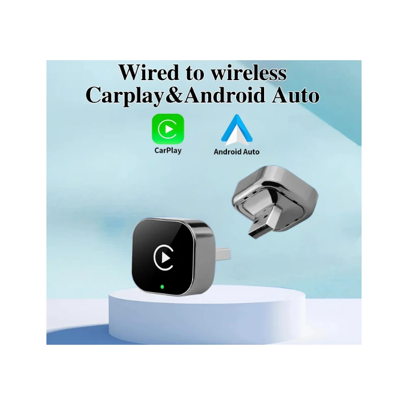 2-in-1 belaidis USB Apple CarPlay ir Android Auto adapteris – iš laidinio į belaidį (Plug & Play) aprašymas - Prekės nuotrauka