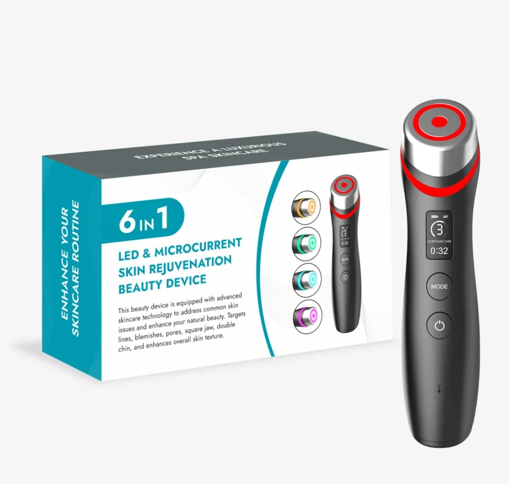 6 in 1 Ager Booster Pro – pažangi veido odos terapijos sistema su LED ir oro impulsų technologija aprašymas - Prekės nuotrauka