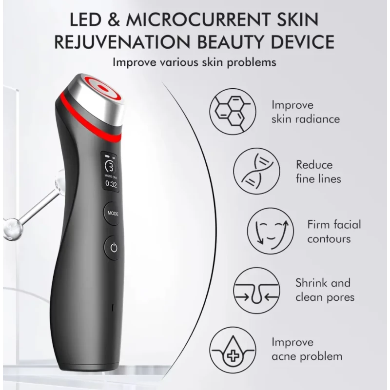 6 in 1 Ager Booster Pro – pažangi veido odos terapijos sistema su LED ir oro impulsų technologija aprašymas - Prekės nuotrauka